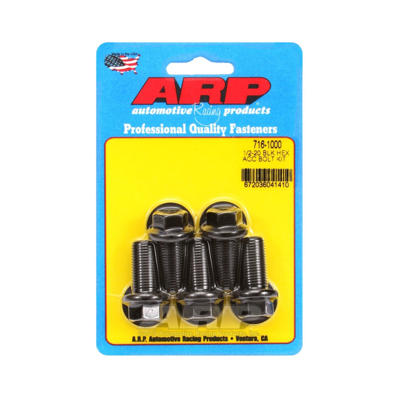 Set de șuruburi și piulițe universale ARP 1/2-20 – Șuruburi hexagonale cu finisaj negru oxidat, x5 - ARP-716-1000 - 716-1000 - 3666618198040